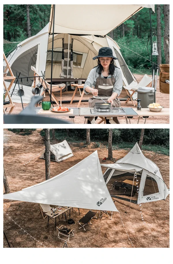 🏕️ خيمة "MOBI GARDEN" الهرمية الفاخرة للعائلة والمجموعات! 👨‍👩‍👧‍👦🌟