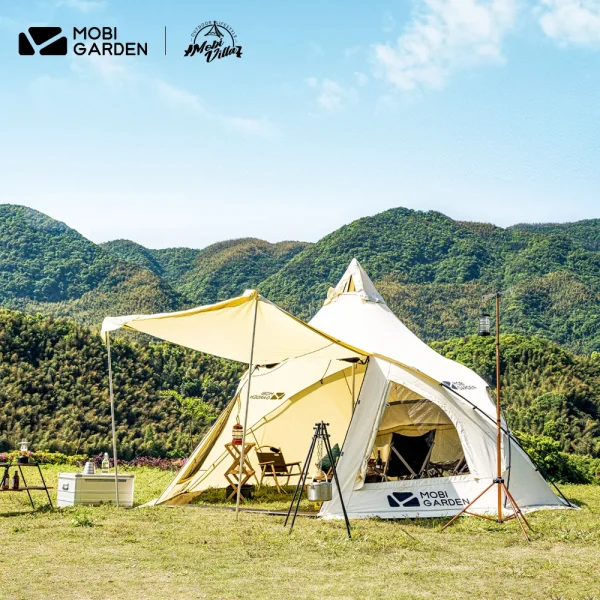 🏕️ خيمة "MOBI GARDEN" الهرمية الفاخرة للعائلة والمجموعات! 👨‍👩‍👧‍👦🌟